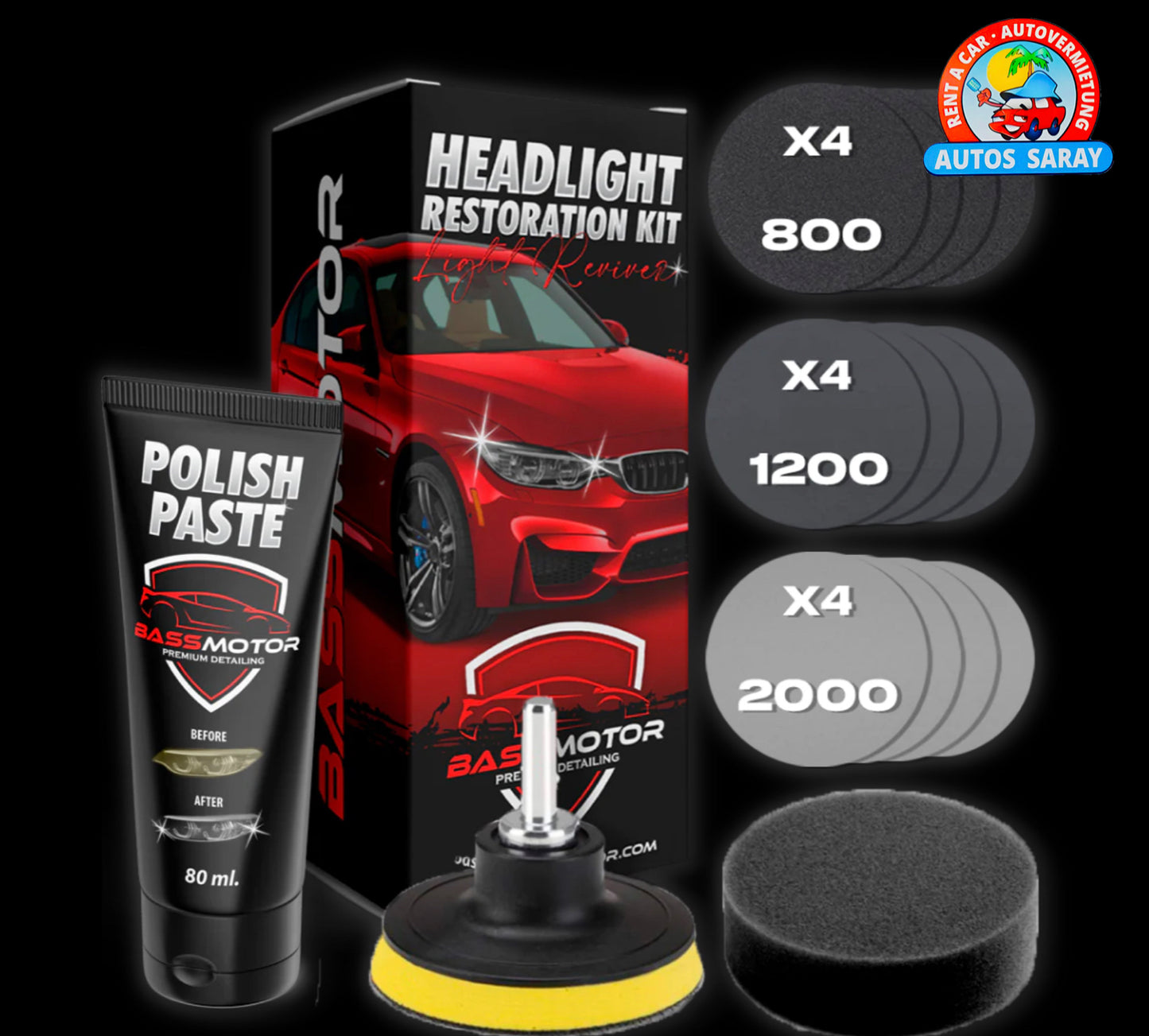 HEADLIGHT RESTORATION KIT.